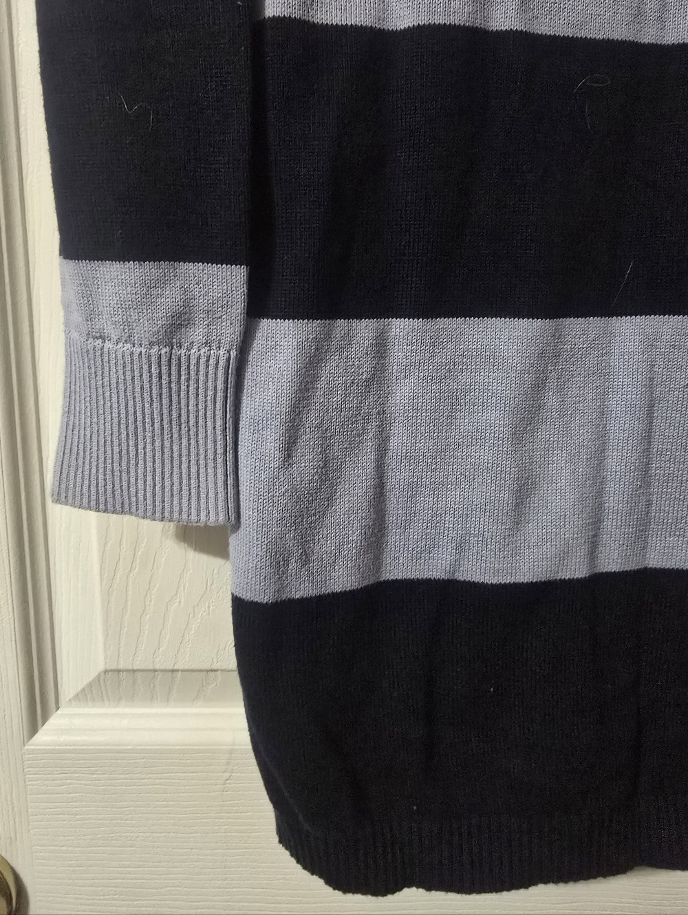 Y2K Lacoste Rugby Stripe Tunic Length Button Down Cotton Knit Cardigan Sweater. - Picture 10 of 12